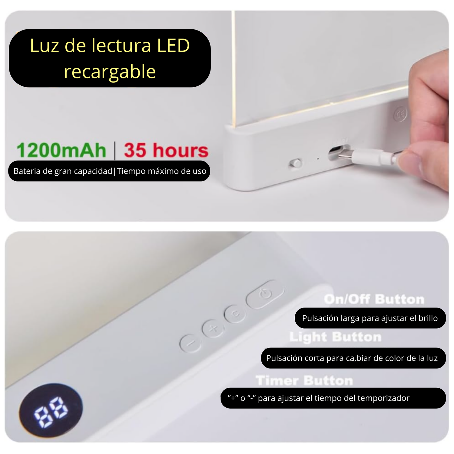 Lumibook™|Lampara LED para lectura